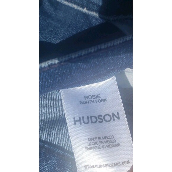 Hudson Jeans Womens 26 Wide Leg High Rise Dark Stretch Rosie Frayed Hem 28x31.5 - Picture 8 of 13